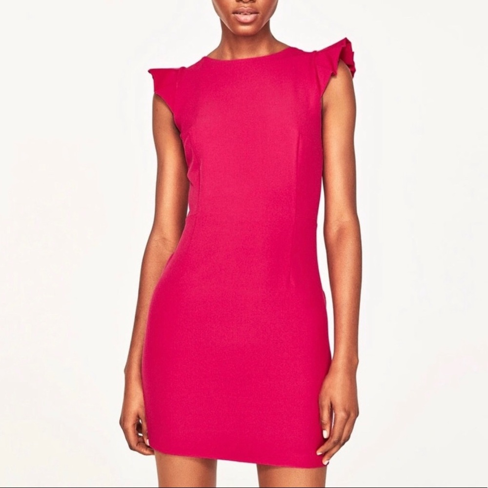 Zara Fuchsia Mini Dress — Tie back